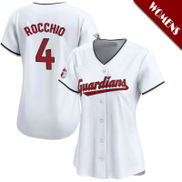 Brayan Rocchio #4 Cleveland Guardians Women's Home Jersey - White Limited