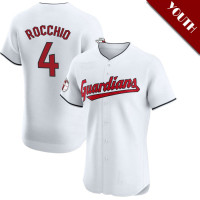 Brayan Rocchio #4 Cleveland Guardians Youth Home Jersey - White Replica Brayan Rocchio #4 Cleveland Guardians Youth Home Jersey - White Replica