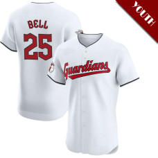 Buddy Bell #25 Cleveland Guardians Youth Home Retired Player Jersey - White Elite Buddy Bell #25 Cleveland Guardians Youth Home Retired Player Jersey - White Elite