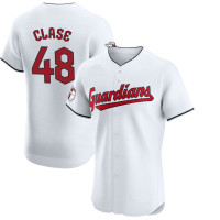 Emmanuel Clase #48 Cleveland Guardians Home Jersey - White Elite