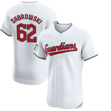 Erik Sabrowski #62 Cleveland Guardians Home Jersey - White Elite Erik Sabrowski #62 Cleveland Guardians Home Jersey - White Elite