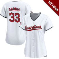 Hunter Gaddis #33 Cleveland Guardians Women's Home Jersey - White Limited Hunter Gaddis #33 Cleveland Guardians Women's Home Jersey - White Limited
