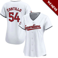 Joey Cantillo #54 Cleveland Guardians Women's Home Jersey - White Replica