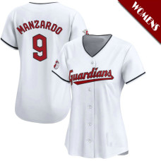 Kyle Manzardo #9 Cleveland Guardians Women's Home Jersey - White Limited Kyle Manzardo #9 Cleveland Guardians Women's Home Jersey - White Limited