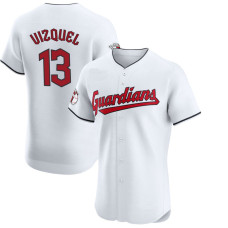 Omar Vizquel #13 Cleveland Guardians Home Retired Player Jersey - White Elite Omar Vizquel #13 Cleveland Guardians Home Retired Player Jersey - White Elite